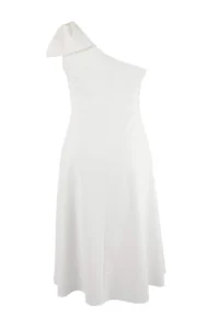 Trendyol Curve Ecru Finike Weaving Plus Size Dress - Image 6