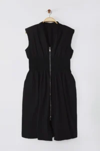 Trendyol Curve Black Sleeveless Zippered Weaving Plus Size Dress - Image 6