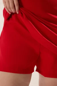 Trendyol Curve Rejection Square Neck Lining OF shorts Balloon Sleeve Weaving Plus Size Dress - Image 4