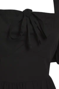 Trendyol Curve Black Square Neck Back Binding Detailed Weaving Plus Size Dress - Image 7