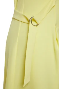 Trendyol Curve Light Yellow Belde Adjustable with accessories Midi Size Weaving Plus Size Dress - Image 7