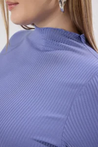 Trendyol Curve Lilac A- Line Short Sleeve Knitting Plus Size Dress - Image 4