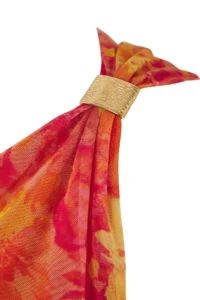 Trendyol Curve Orange Single Arm Body-Fitting Accessory Detailed Tulle Flexible Short Knitting Pen Dress - Image 6