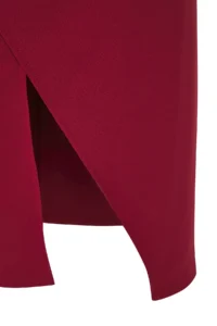Trendyol Curve Burgundy Madonna Collar Frilly slit Weaving Plus Size Dress - Image 7