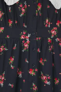 Trendyol Curve Multicolored Floral Poplin 100% Cotton Baby Collar Midi Weaving Plus Size Dress - Image 7