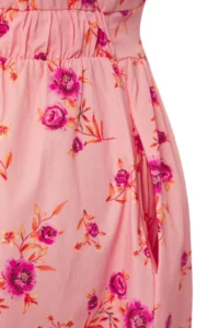 Trendyol Curve Pink  Floral Poplin 100% Cotton Baby Collar Midi Weaving Plus Size Dress - Image 8