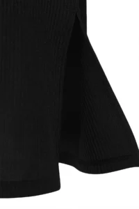 Trendyol Curve Black Button Detailed A-line Balloon Sleeve Knitting Plus Size Dress - Image 8