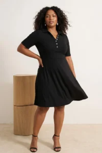Trendyol Curve Navy Blue Camisole Knitting Plus Size Dress