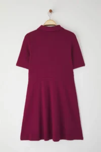 Trendyol Curve Plum Camisole Knitting Plus Size Dress - Image 7
