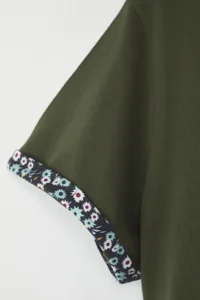 Trendyol Curve Khaki Sleeve and Skirt End flower patterned Knitting Plus Size Dress - Image 7