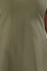Trendyol Curve Khaki Gabardine Weaving Mini Plus Size Dress - Image 3