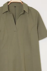 Trendyol Curve Khaki Gabardine Weaving Mini Plus Size Dress - Image 6