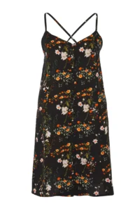 Trendyol Curve Multicolored Floral Adjustable Sleeveless Mini Weaving Plus Size Dress - Image 5