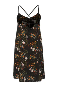 Trendyol Curve Multicolored Floral Adjustable Sleeveless Mini Weaving Plus Size Dress - Image 7