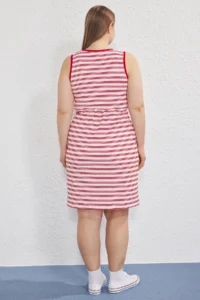 Trendyol Curve Rejection Crepe Knitting Plus Size Dress - Image 3