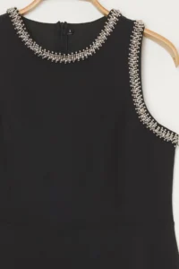 Trendyol Curve Black Stone Sleeveless Midi Size A-line Weaving Evening Gown/Night/Graduation/Engagement her dress - Image 6