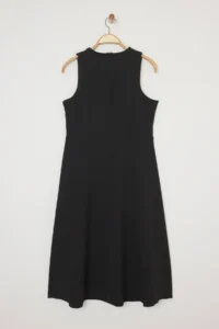 Trendyol Curve Black Stone Sleeveless Midi Size A-line Weaving Evening Gown/Night/Graduation/Engagement her dress - Image 7