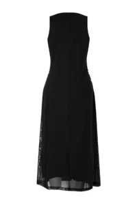 Trendyol Curve Black Plain Knitting Tulle Chic Evening Gown Dress - Image 4