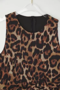 Trendyol Curve Multicolored animals Patterned Leopard Knitting Tulle Chic Evening Gown Dress - Image 7