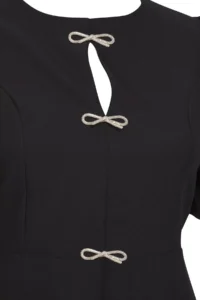 Trendyol Curve Black A-Kesim with bow Weaving Chic Dress - Image 7
