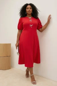 Trendyol Curve Rejection Finike Weaving Plus Size Dress