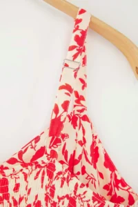 Trendyol Curve Pink Floral Midi Weaving Plus Size Dress - Image 8