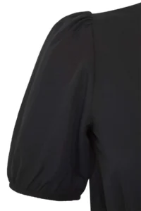 Trendyol Curve Black Kontrast Piped Kurdeleli Weaving Plus Size Dress - Image 6