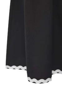 Trendyol Curve Black Kontrast Piped Kurdeleli Weaving Plus Size Dress - Image 8