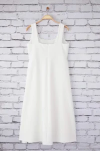 Trendyol Curve White Finike Weaving Plus Size Dress - Image 7