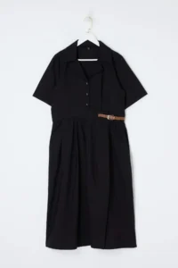 Trendyol Curve Black Poplin Weaving Plus Size Dress