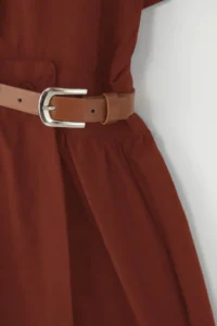 Trendyol Curve Brick Rejection Shirt Collar Midi Weaving Plus Size Dress - Image 8