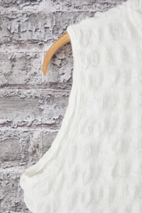 Trendyol Curve White Plain textured A Cut/Life Form Crew Neck textured Maxi Dress - Image 7