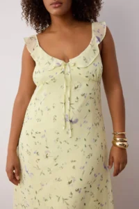 Trendyol Curve Yellow Siphon Weaving Plus Size Dress - Image 3