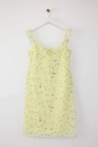 Trendyol Curve Yellow Siphon Weaving Plus Size Dress - Image 5
