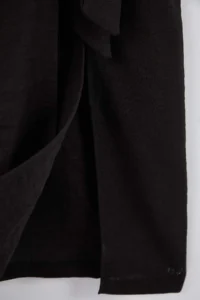 Trendyol Curve Black Slit and Binding Detailed Flannel Midi Weaving Plus Size Dress - Image 7