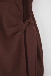 Trendyol Curve Brown Slit and Binding Detailed Flannel Midi Weaving Plus Size Dress - Image 8