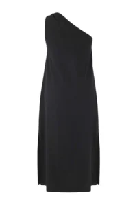 Trendyol Curve Black Asymmetric Yaka Maxi Weaving Plus Size Dress - Image 8