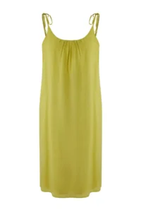 Trendyol Curve Fat Green Maxi bodycone crinkle Weaving Plus Size Dress - Image 3