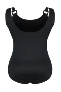 Trendyol Curve Black Shoulder Accessory Detailed Round Neck textured Material Plus Size Swimsuit - Image 8