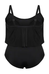 Trendyol Curve Black Ruffle Detailed Round Neck Sleeveless Plus Size Swimsuit - Image 7