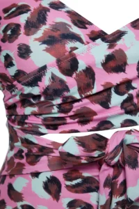 Trendyol Curve Multicolored Deep V Cut Out Detailed Leopard Patterned Plus Size Swimsuit - Image 7
