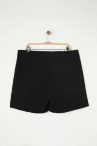 Trendyol Curve Black with bow Plus Size Weaving Shorts Skirt - Image 9