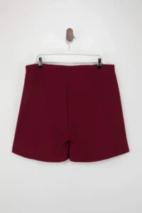 Trendyol Curve Burgundy with bow Plus Size Weaving Shorts Skirt - Image 2