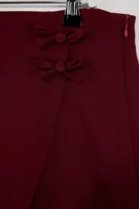 Trendyol Curve Burgundy with bow Plus Size Weaving Shorts Skirt - Image 4