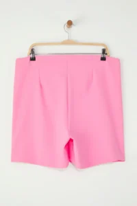 Trendyol Curve Pink with bow Plus Size Weaving Shorts Skirt - Image 12