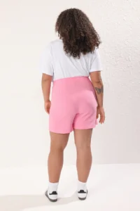 Trendyol Curve Pink with bow Plus Size Weaving Shorts Skirt - Image 7