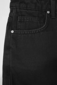 Trendyol Curve Black High Waist Wide Leg 100% Cotton Non-Stretch Plus Size Shorts Skirt - Image 7