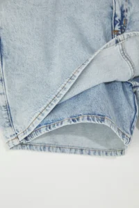 Trendyol Curve Light Blue High Waist Wide Leg 100% Cotton Non-Stretch Plus Size Shorts Skirt - Image 13