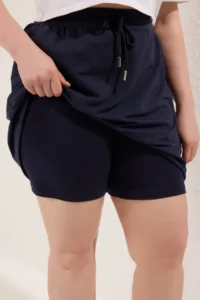 Trendyol Curve Navy Blue Inside OF shorts Knitting Plus Size Skirt - Image 4