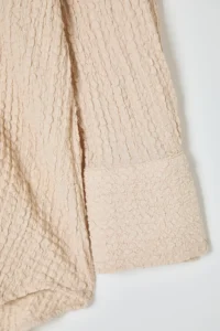 Trendyol Curve Beige Regular Fit Shirt Collar textured Material Knitting Flexible Plus Size Shirt - Image 7